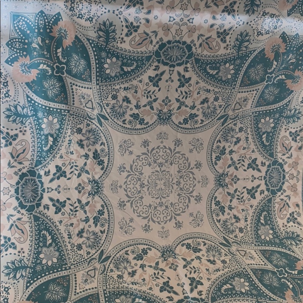 Teal, White and Light Pink Tapestry